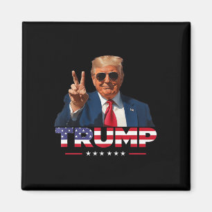 Imã Trump Peace Sign Hand Usa Flag Trump 2024