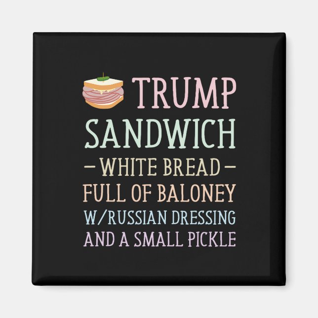 Imã Trump Sandwich Sinal Engraçado (Frente)