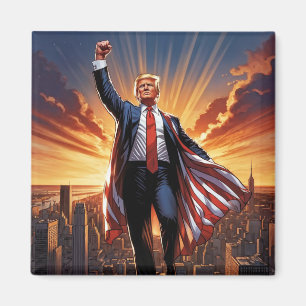 Imã "Trump the American Super Heroi Magnet"