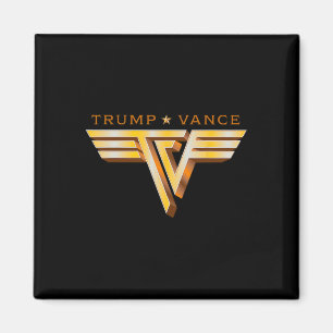 Imã Trump Vance Tv Rocker Logotipo Dourado Vintage Tru