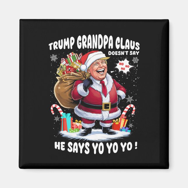 Imã Trump Vovô Claus Yo Yo Yo Natal (Frente)