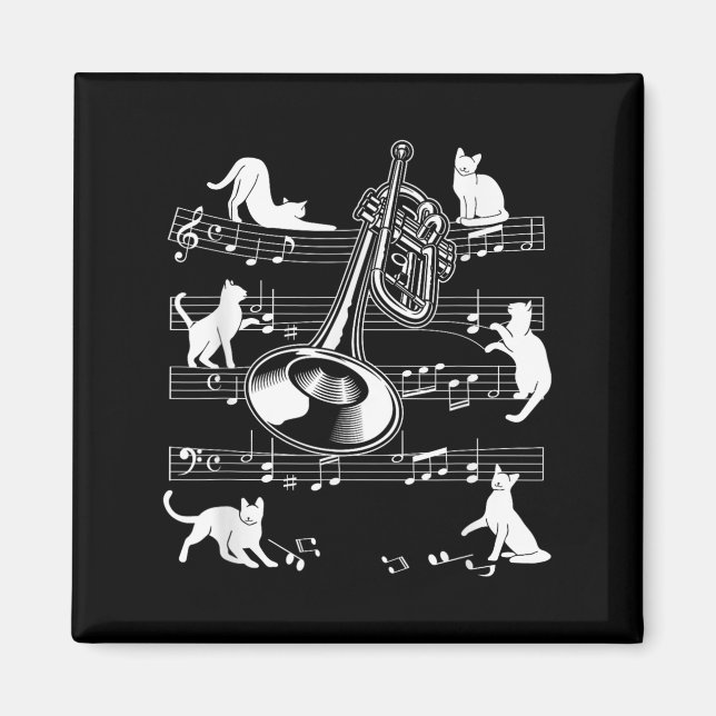 Imã Trumpeter Cats For Cat Loving Trumpet Player  (Frente)