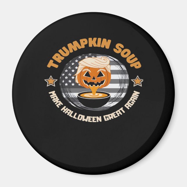 Imã Trumpkin Faz Excelente De Halloween Novamente Sopa (Frente)