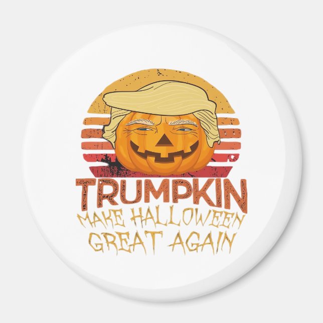 Imã Trumpkin Halloween Engraçado Clássico (Frente)