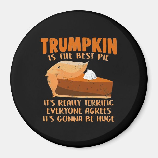 Imã Trumpkin Pie Funny Design - Festa de Ação de Graça (Frente)