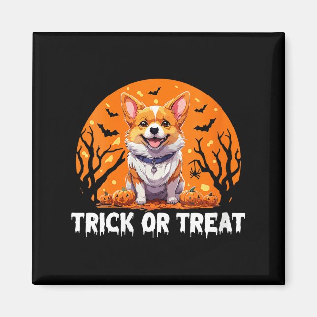 Imã Truque das Mulheres de Tratar no Halloween Cachorr (Frente)