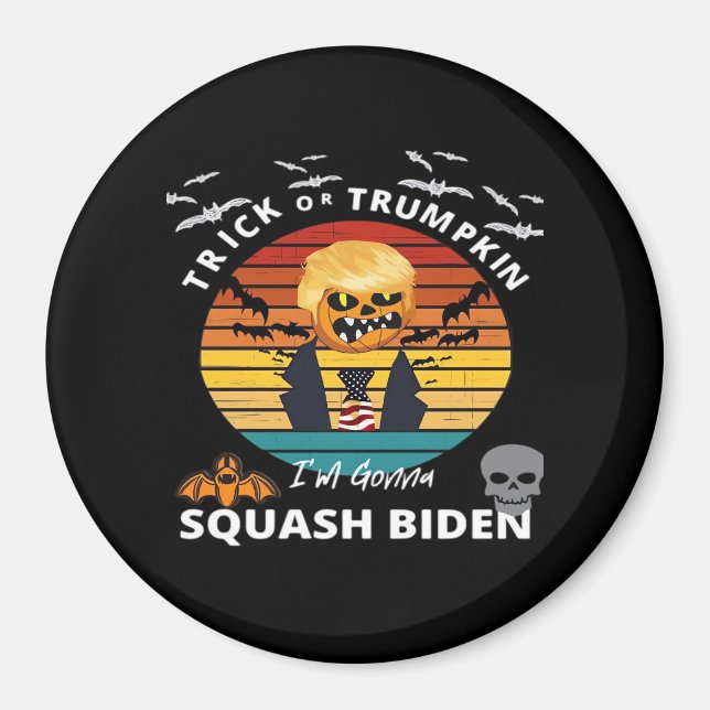 Imã Truque De Halloween Ou Trumpkin Horror Figurino Cl (Frente)