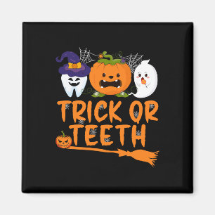 Imã Truque Ou Dente Engraçado Dentista Halloween Denta