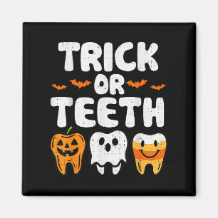Imã Truque Ou Dentes De Halloween Engraçados Dentistas