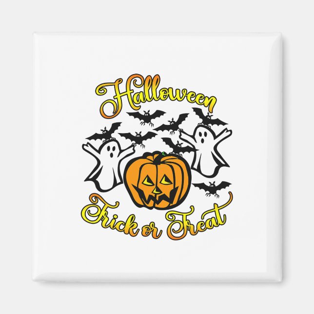 Imã Truque Ou Tratamento De Halloween (Frente)