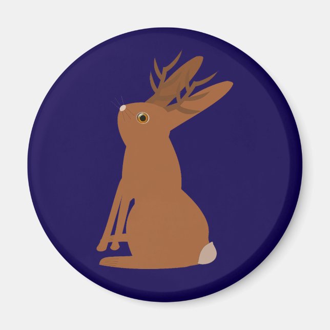 Imã Truque ou tratamento de Jackalope do Halloween (Frente)
