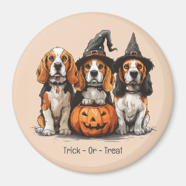 Imã Truque Ou Tratar Cães De Beagle Halloween