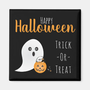 Imã Truque Ou Tratar Feliz Fantasma De Halloween Spook