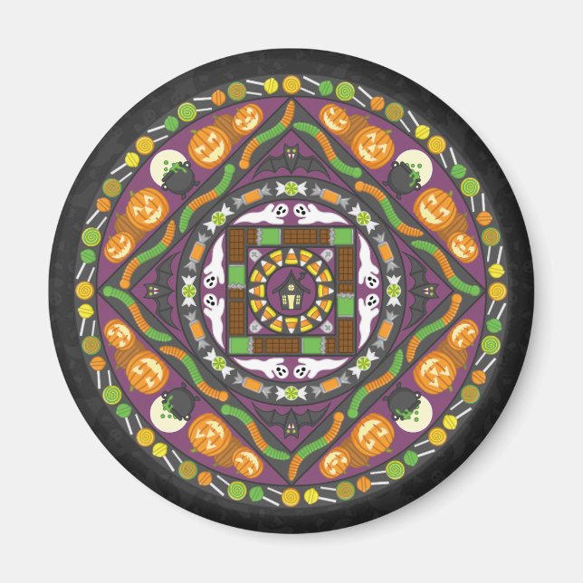 Imã Truques e ameaças Mandala Magnet (Frente)