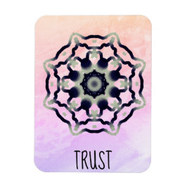 Ímã *~* "TRUST" Cinza Negra Rosa Mandala Heart Chakra