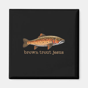 Imã Truta Marrom Fly Fishing Pescador Peixe Humor Piad