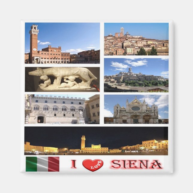 Imã TSC036 SIENA I Love, Mosaic, Toscana, Fridge (Frente)
