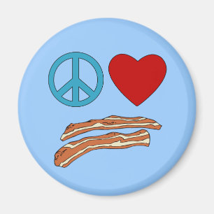 Imã Tshirt da simbologia do bacon do amor da paz,