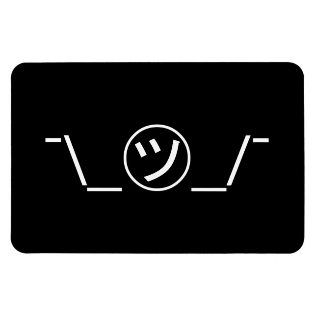 Ímã Tsu Kana Shrug Emoticon ¯\_ ㋡_/ movimento Japonês  (Horizontal)