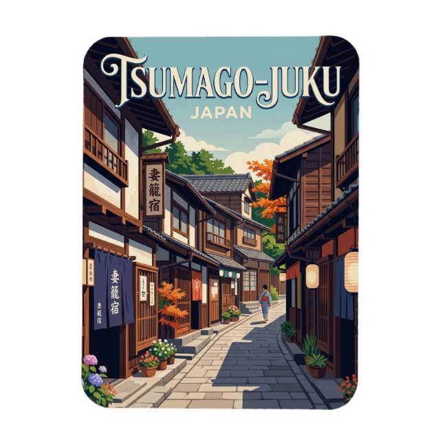 Ímã Tsumago, Japão, viela Japão (Vertical)