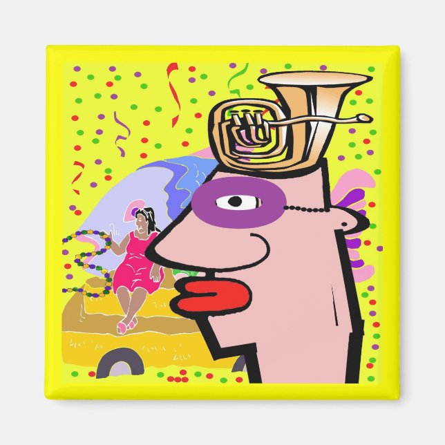 Imã Tuba Head Mask For Mardi Gras (Frente)