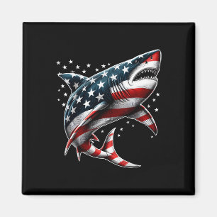 Imã Tubarão Bandeira Americana EUA 4 De Julho Funny Me