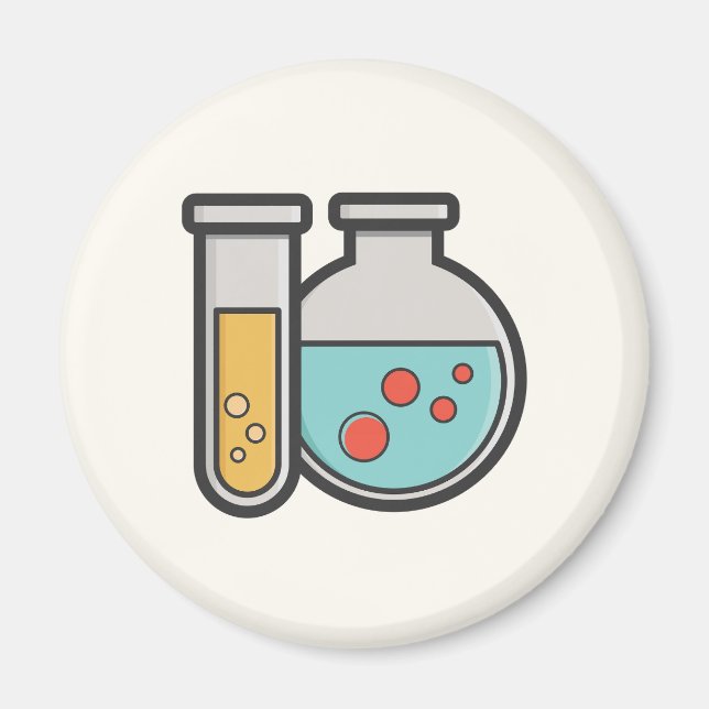 Imã Tubo de teste de química e copo (Frente)