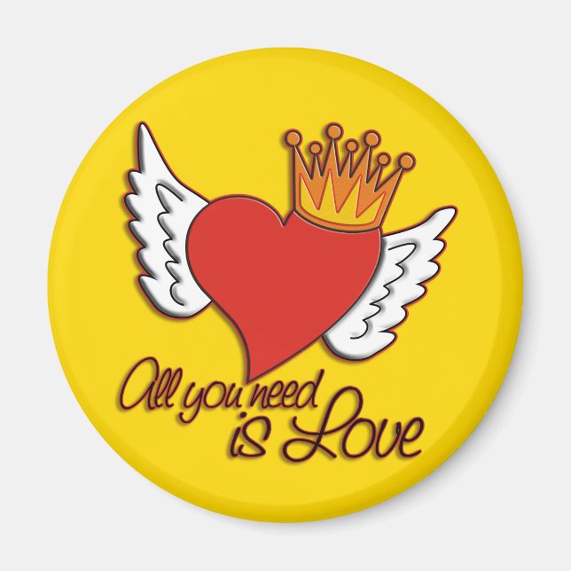 Imã Tudo Que Você Precisa É De Amor | amarelo (Frente)