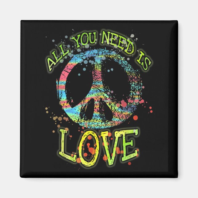 Imã Tudo Que Você Precisa É De Amor Hippie (Frente)