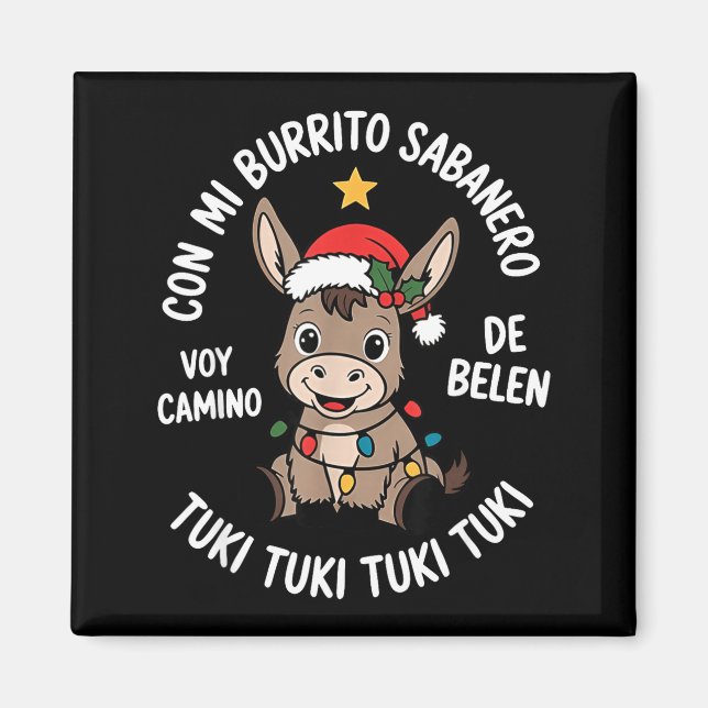 Imã Tuki Tuki Santa Hat Spanish Mexican Christmas Swea (Frente)
