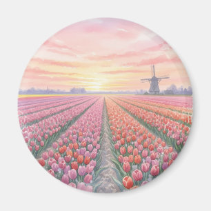 Imã Tulip Fields Windmill Holanda