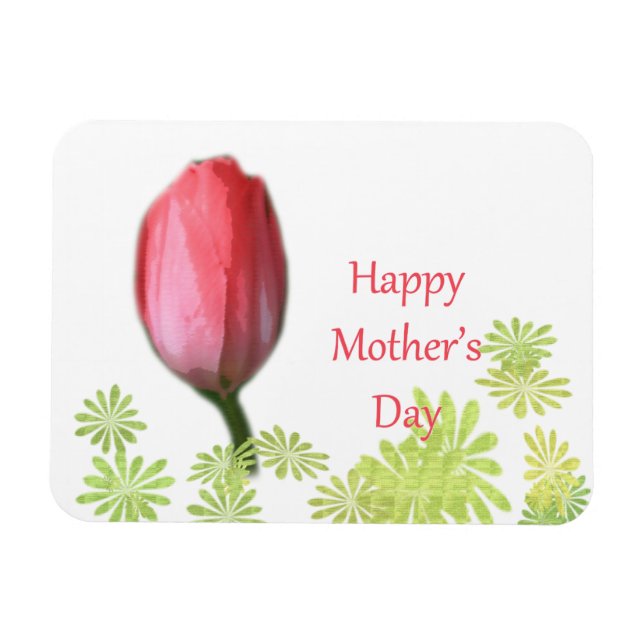 Ímã tulipa vermelha, feliz dia das mães (Horizontal)