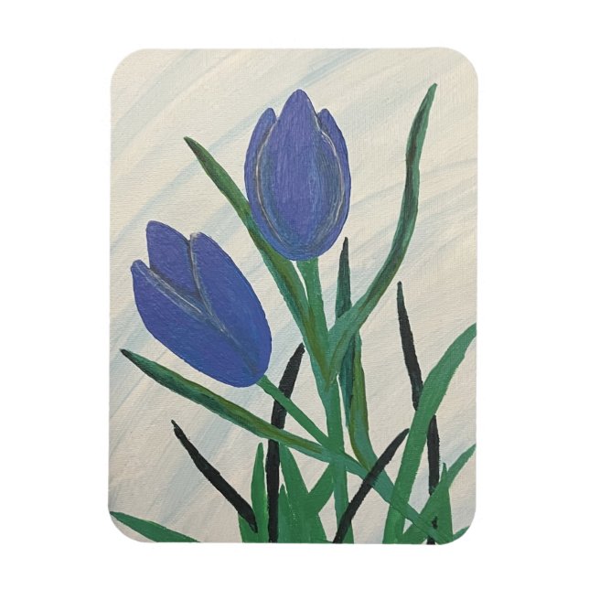 Ímã Tulipas Azuis (Vertical)
