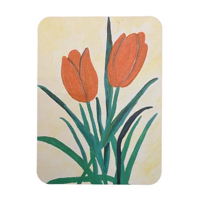 Ímã Tulipas Laranja (Vertical)