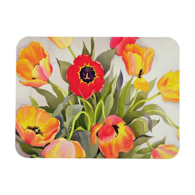 Ímã Tulipas laranja e vermelha (Horizontal)