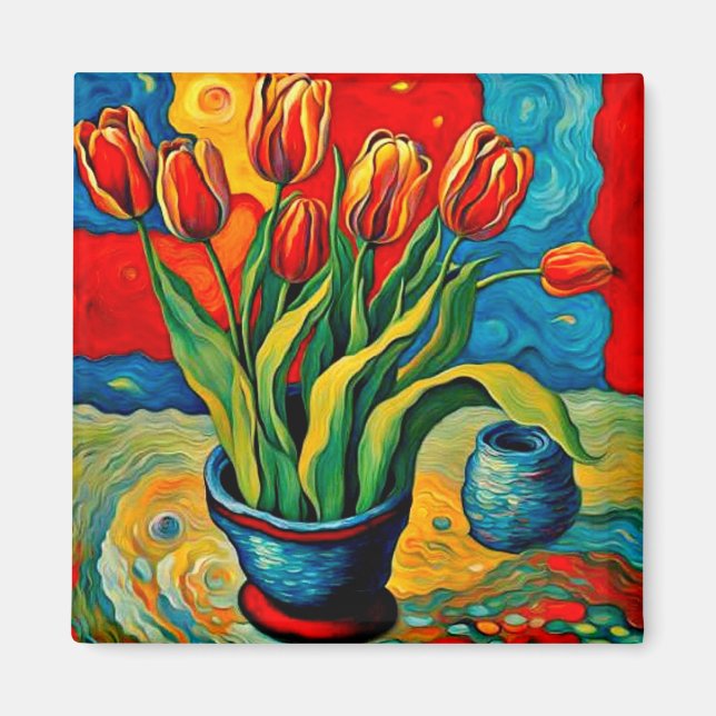 Imã Tulipas no vaso (Frente)