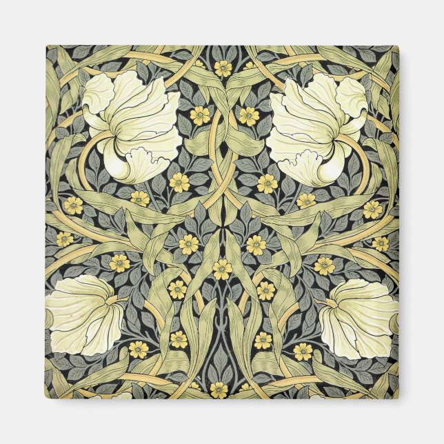 Imã Tulipas Pimpernel Arte Botânica William Morris (Frente)