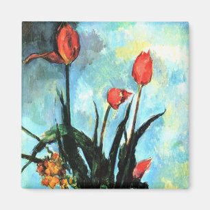 Imã Tulips em um Vase por Paul Cezanne, Vintage Art
