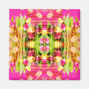 Imã TULIPS - Tulipas coloridas da arte fractal -