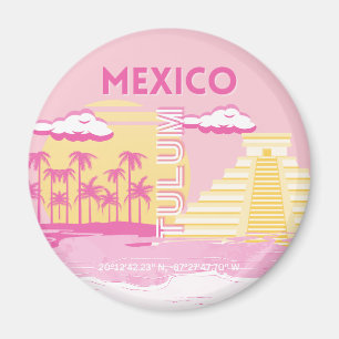 Imã Tulum, Arte de Viagem, Arte Preppy, Rosa
