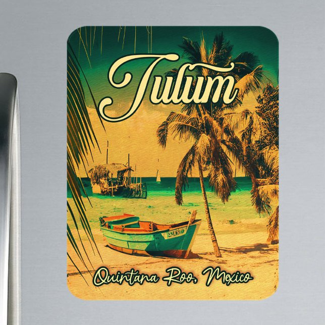 Ímã Tulum Mexico Palm Tree Souvenir (Criador carregado)