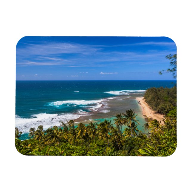 Ímã Túneis Beach como visto na Trilha Kalalau (Horizontal)