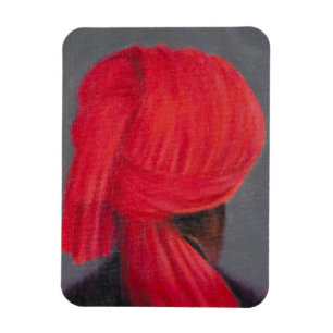 Ímã Turbante vermelho no cinza 2014