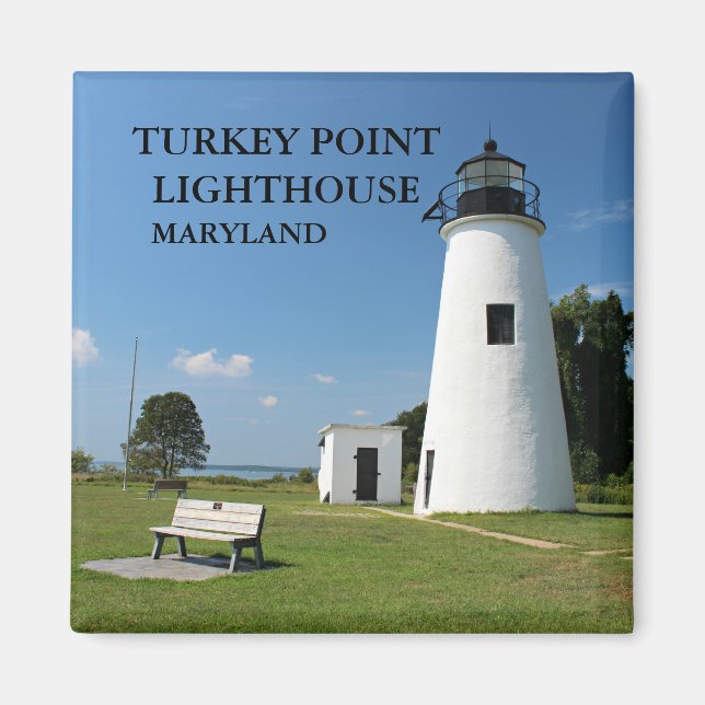 Imã Turco Point Lighthouse, Maryland Magnet (Frente)