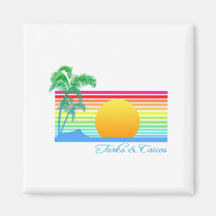 Imã Turcos Caicos do por do sol da praia