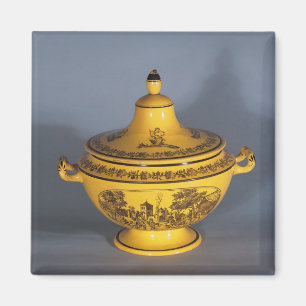Imã Tureen com design preto do impressão, c.1820