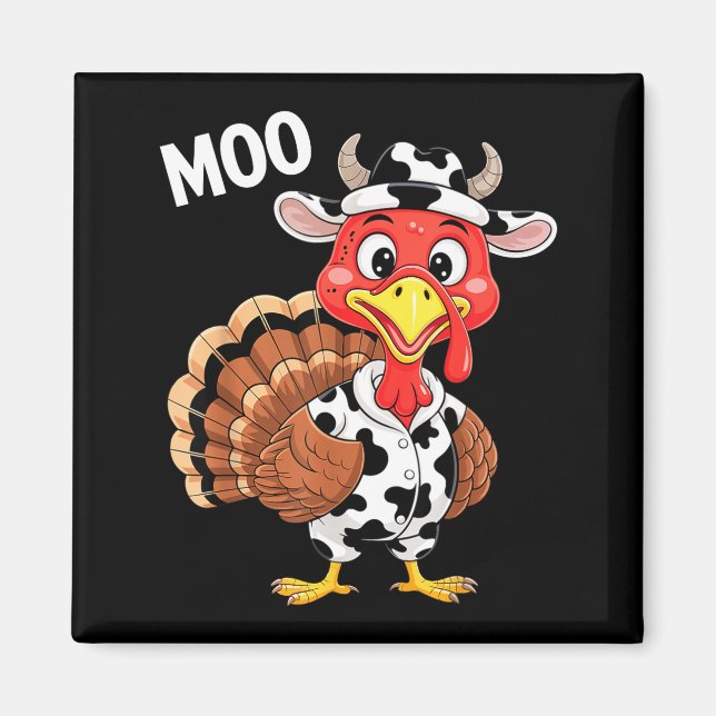 Imã Turkey Moo Shirt Adult Men Women Kids Funny Thanks (Frente)