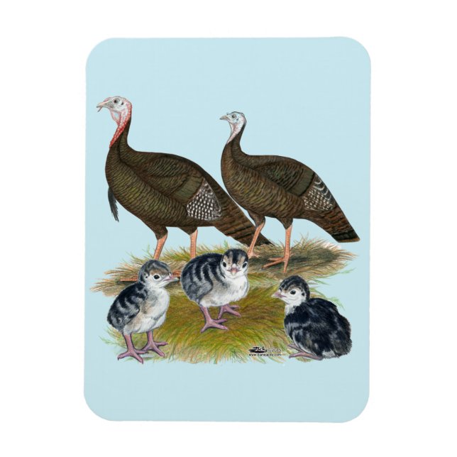 Ímã Turkeys East Wild Family (Vertical)