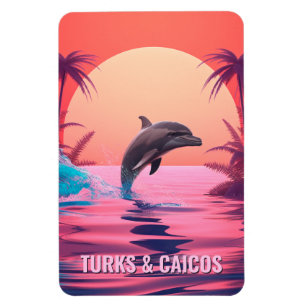 Ímã Turks de Texto Personalizados e Golfinhos Caicos