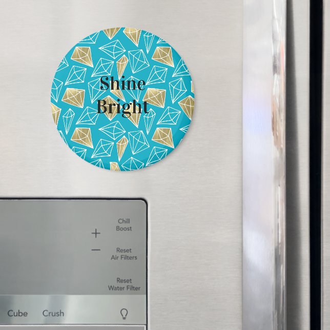 Imã Turquesa aqua azul azul-azul-Dourado Natal (In Situ (Fridge))